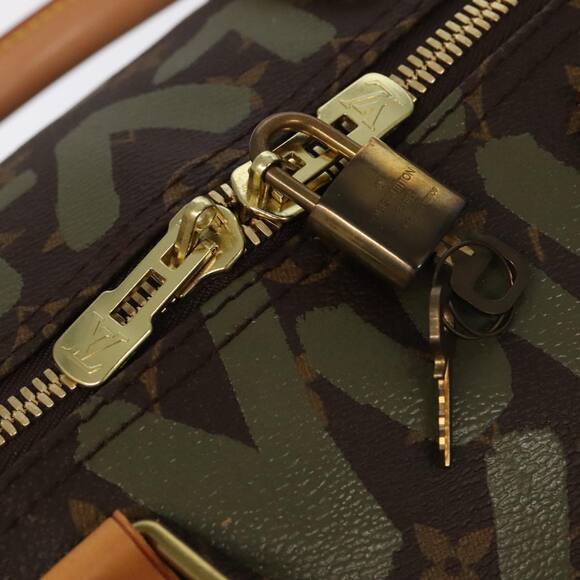 LOUIS VUITTON Monogram Graffiti Keepall 50 Boston Bag Khaki M92196 - Picture 10 of 16